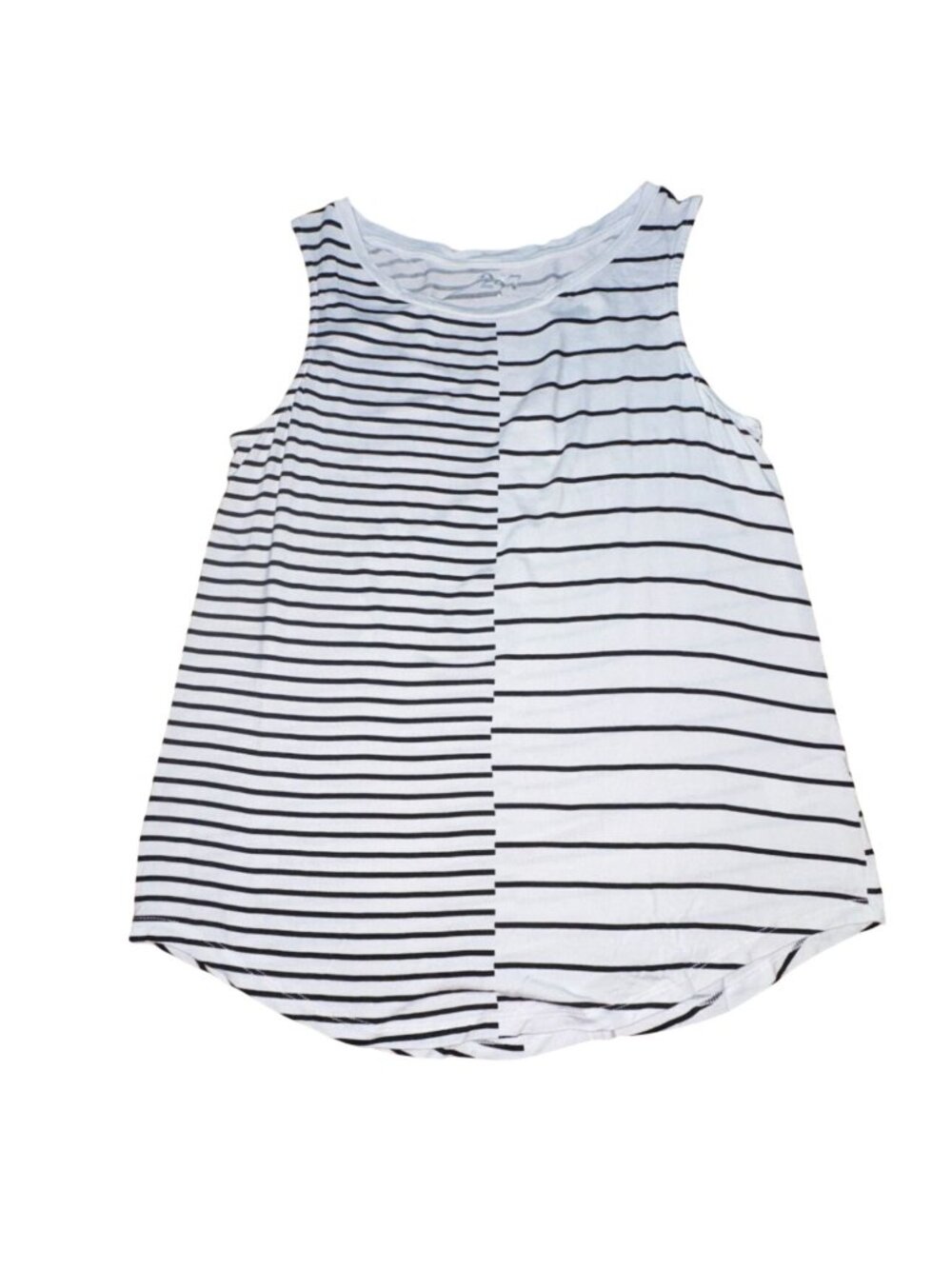 Maurices 24/7 Womens Lightweight Striped Tank Top-Black/White-Size M-GUC